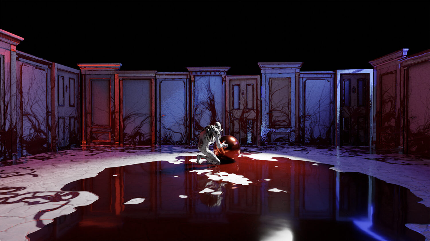 
No reality now is an experience that combines dance on stage and virtual reality. It invites us into an afterlife - inaccessible, unfathomable, unintelligible, like the very death it ventures to stage.

On stage, a funeral wake is surprised by a thunderstorm. The rain intensifies, the light flickers. And suddenly, the image appears. You're not dreaming: your virtual reality headset invites you to live a parallel experience... As you visualize yourself sitting in the same place, the virtual copy of the scene distorts and takes its liberties, proposing a double reading of the play. A dialogue then begins between these two visions, like a diptych or a confrontation, expanding their own fields of resonance.

Working with immersive experience designer Charles Ayats, choreographer Vincent Dupont reactivates one of his previous pieces, Souffles, in No reality now. Betting on the complementarity of virtual reality and live performance, the two artists not only "augment" this 2010 creation, they also offer two simultaneous versions, between which spectators are free to move.